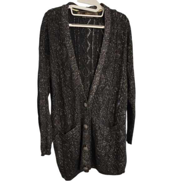 Free People New Romantics Bang Bang Metallic Oversized Cardigan Size Small NWOT